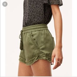 Loft Frayed Drawstring Shorts